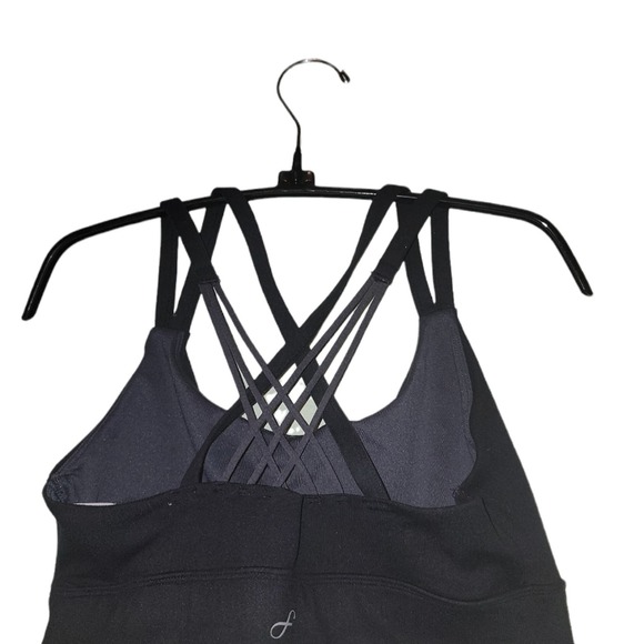 Freely Sports Bra Black Criss Cross Back Lined Size Medium - Picture 4 of 5